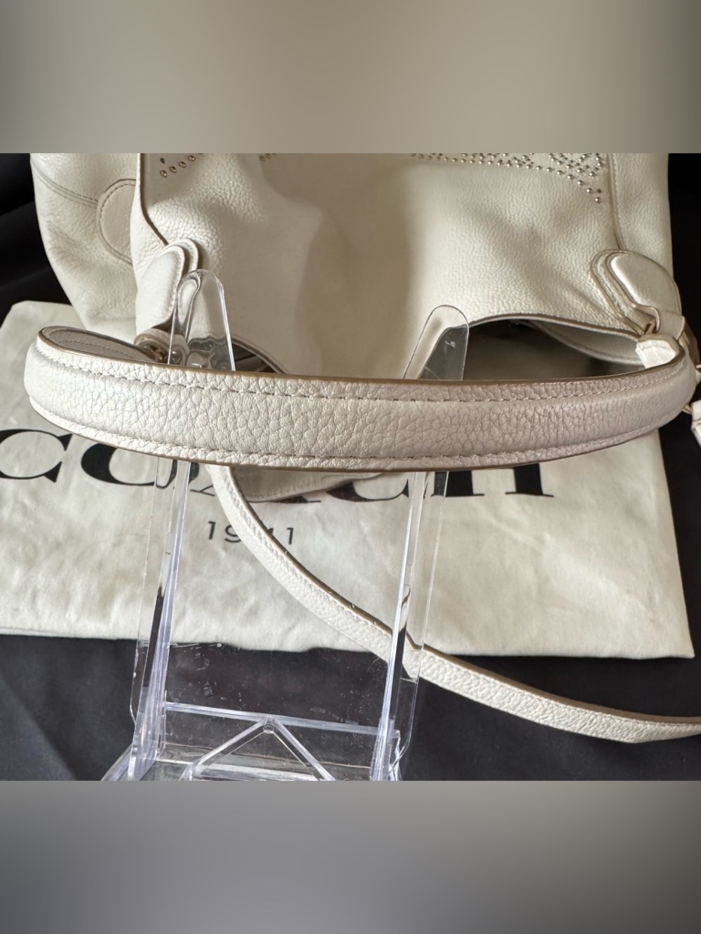 Coach Edie Mini Stud Shoulder Bag with Cherry Charm & Dust Bag - Picture 15 of 16